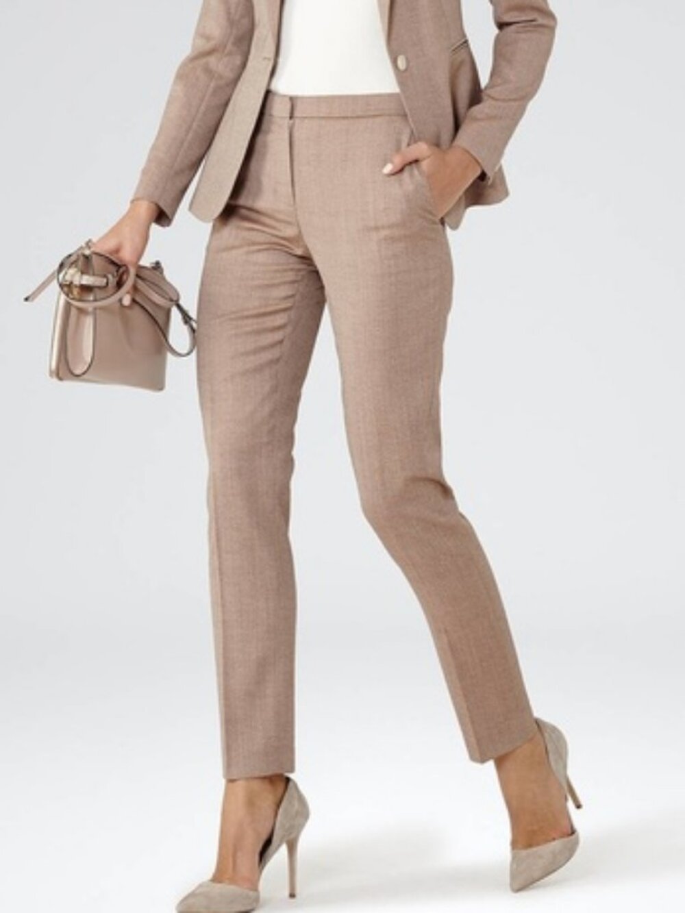Reiss Turner Trouser Pants Womens Size 6 Wool Blend Straight Leg Professional